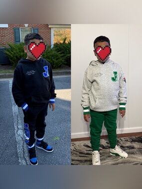 2- VGUC Nike Jordan matching hoodie & jogger sweatpants sweatsuit boys M L boys